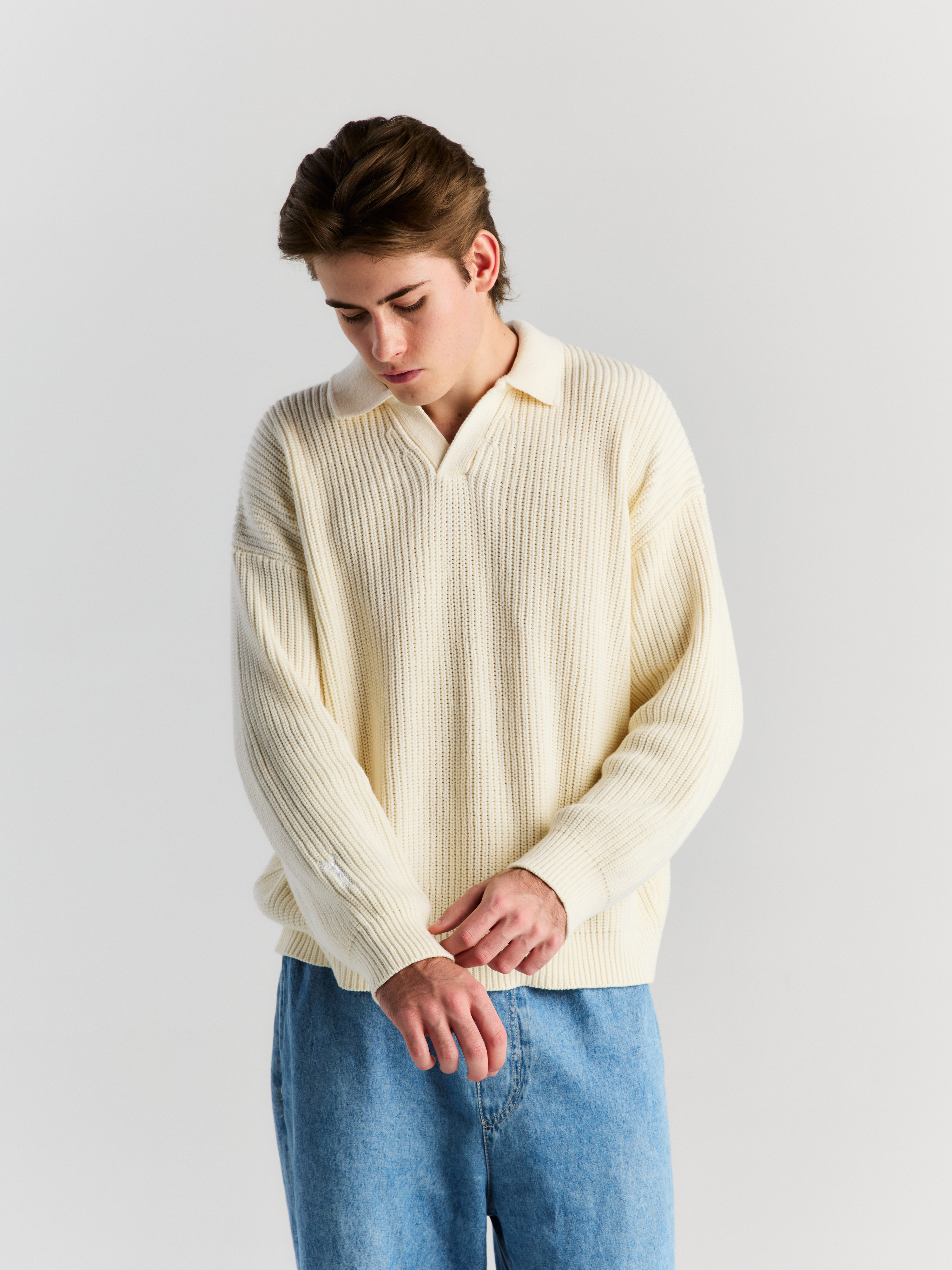 Cream Polo Knit