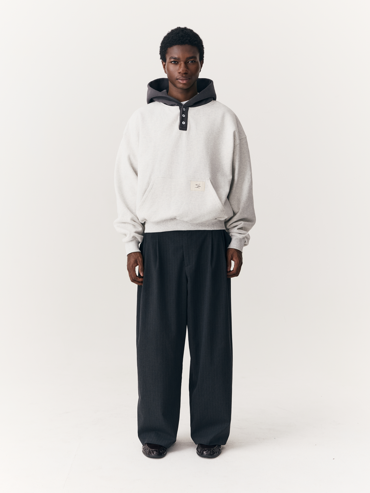 Henley Hoodie - Grey