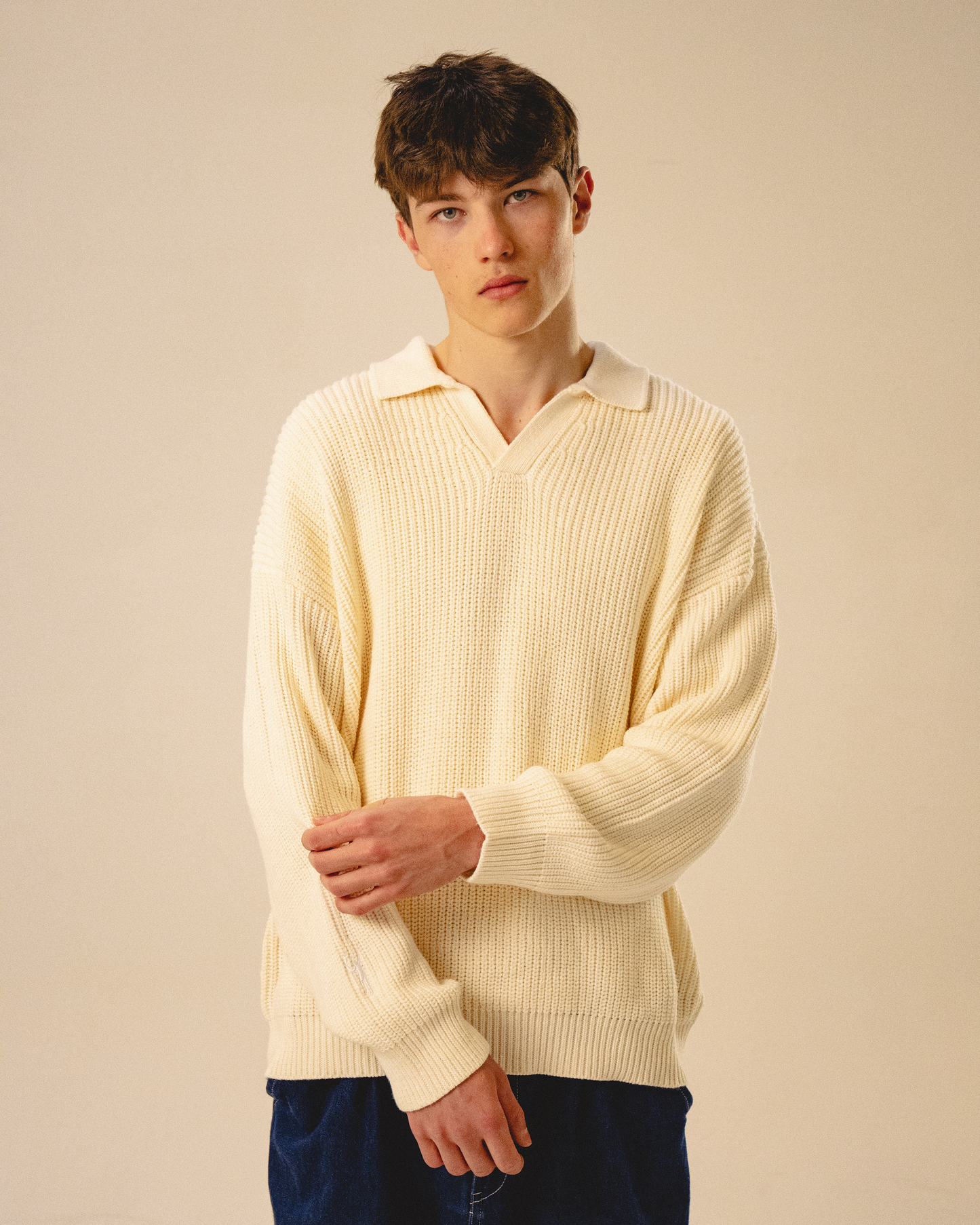 Cream Polo Knit.