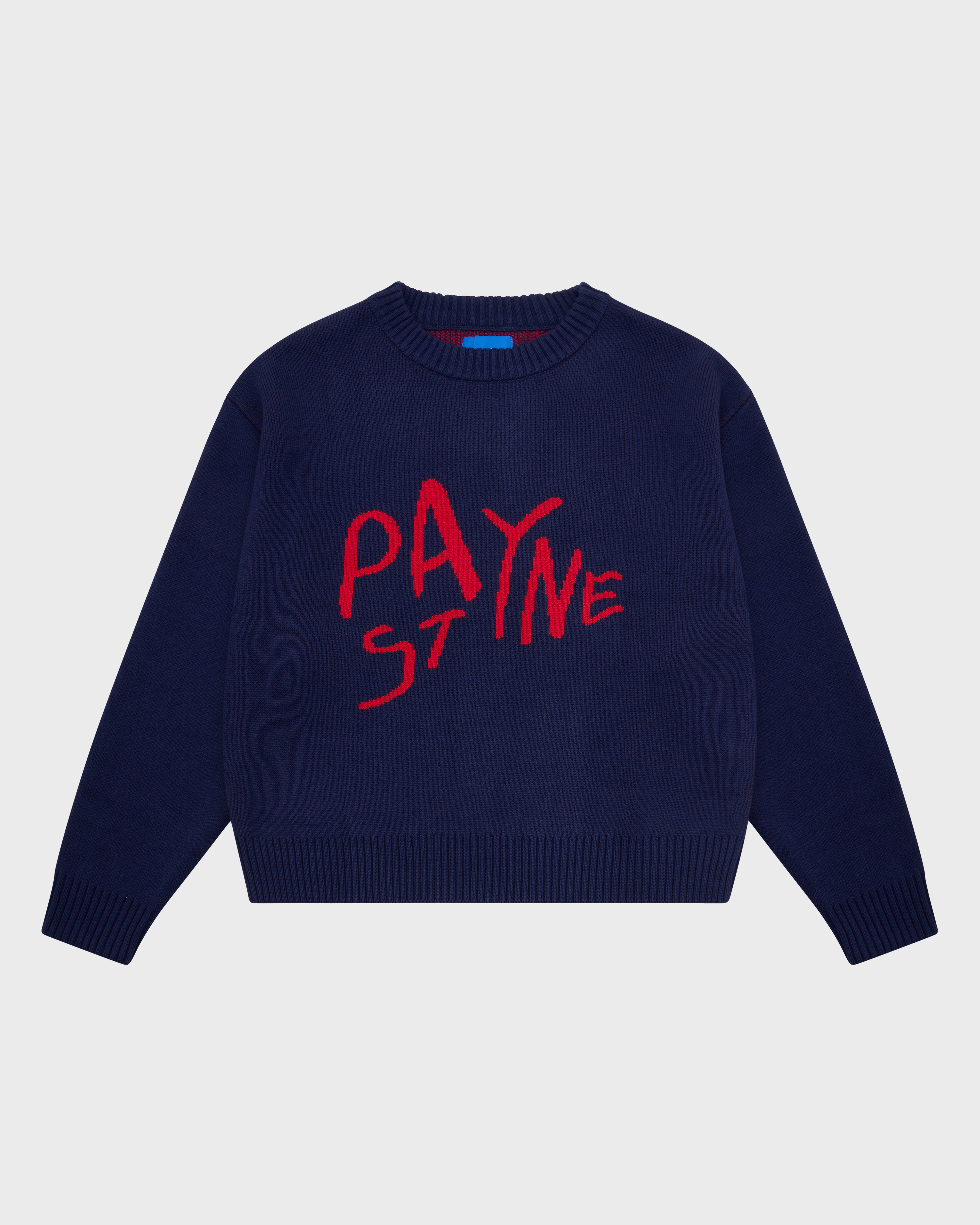 Navy Footy Intarsia Knit