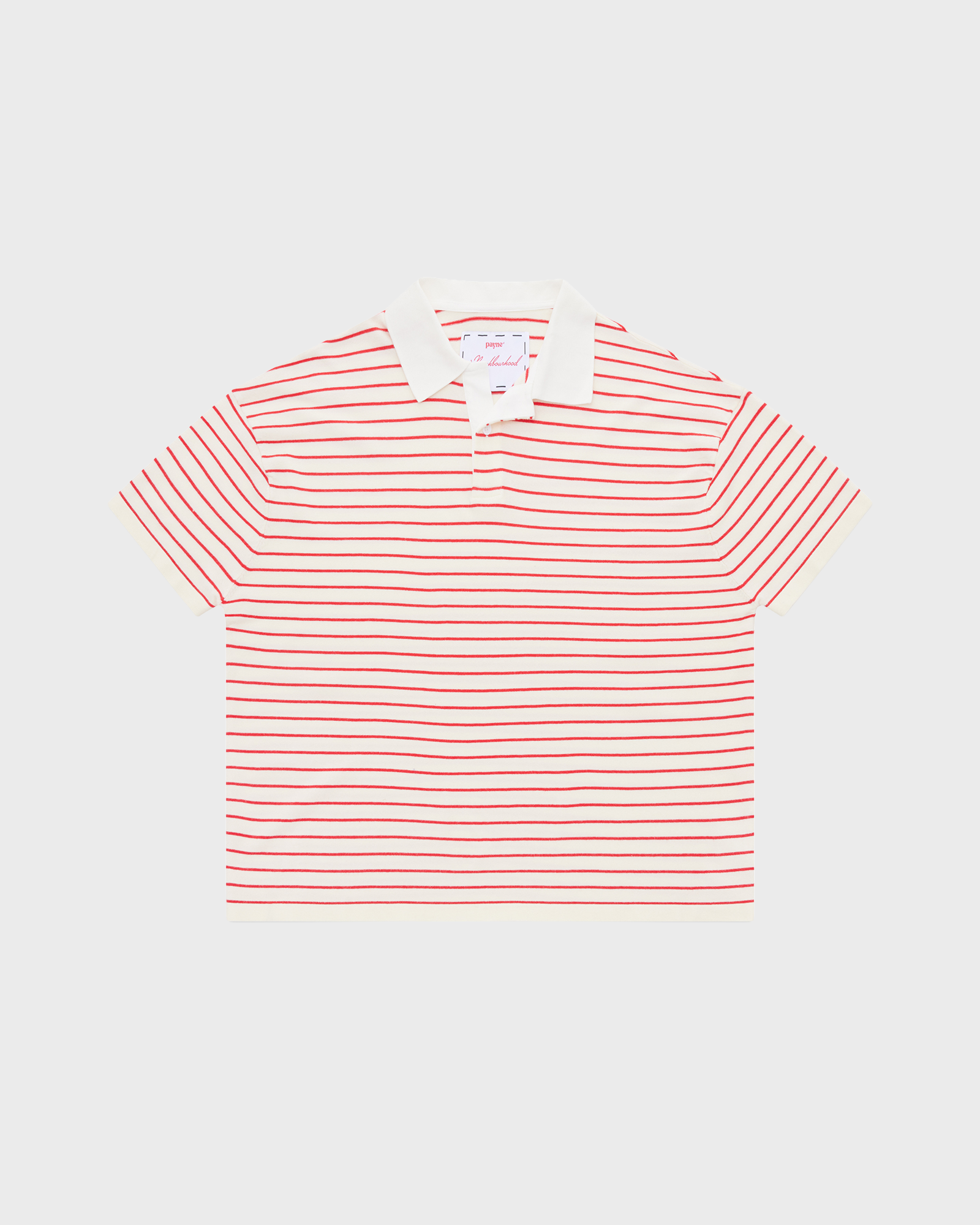 Red Stripe Knit Polo
