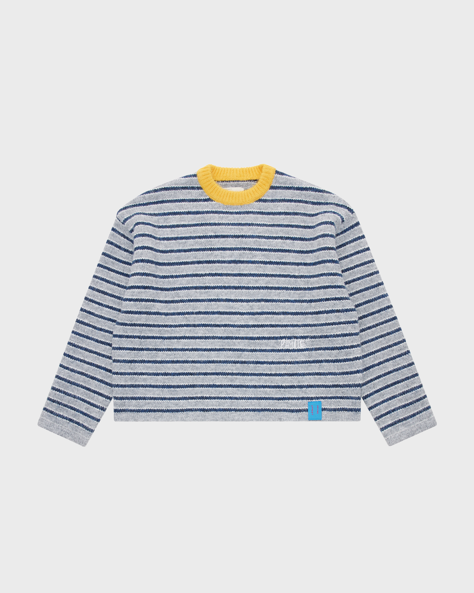 Brushed Wool Knit - Grey Stripe